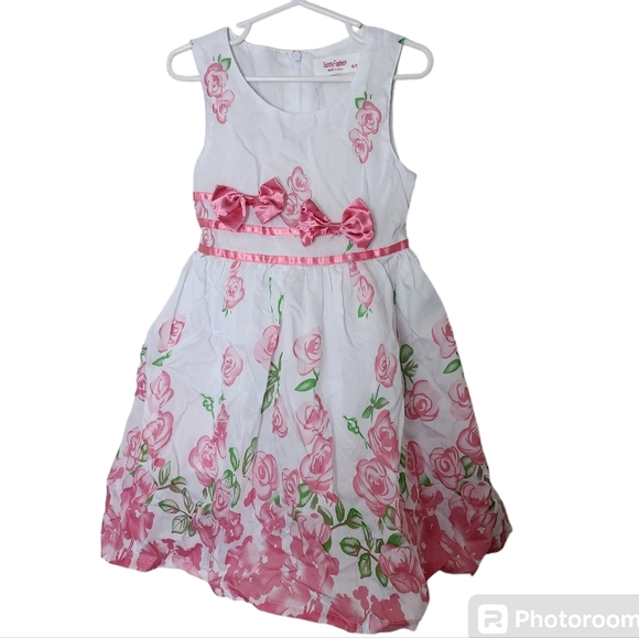 Sunny Fashion Girls' Floral Dress - Size 4/5 - Picture 1 of 4